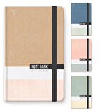 Gıpta Note Bank Sert Kapak Dikişli Lastikli 13x21 96 Yaprak Not Defteri Çizgili (7351)