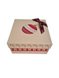 21×21×10.5 cm Soren No:5 Kare Hediye Kutusu – Yılbaşı Dekoratif Hediye Paketi