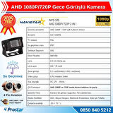 AHD 1080P/720P Büyük Gece Görüşlü 4 Pin Soketli Kamyon Tır Otobüs Kamerası