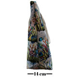 Kadın Plaj Çantası Fermuarlı İçi Astarlı Cepli Akvaryum Desenli Yumuşak Halat Saplı