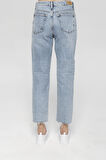Elİza Cropped Açık Mavi Paçası Kesikli Straight Cropped Fit Jean Pantolon C 4518-014