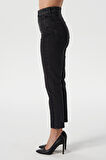 Ariana Siyah Yüksek Bel Mom Fit Fermuarlı Jean Pantolon C 4525-065