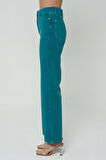 Diana Yeşil Dad Straight Fit Patı Fermuarlı Pantolon Jean C 4517-049