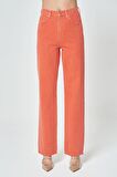 Diana Mercan Rengi Yüksek Bel Dad Straight Fit Fermuarlı Jean Pantolon C 4517-048