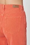 Diana Mercan Rengi Yüksek Bel Dad Straight Fit Fermuarlı Jean Pantolon C 4517-048