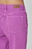 Diana Açık Mor Aplike Cep Detaylı Yüksek Bel Dad Straight Fit Fermuarlı Jean Pantolon C 4517-050