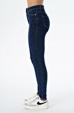 Judy Koyu Mavi Yüksek Bel Fermuarlı Skinny Fit Jean Pantolon C 4521-139