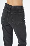Elıza Cropped Antrasit Straight Fit Fermuarlı Jean Pantolon C 4518-077