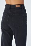 Antrasit Yüksek Bel Slim Straight Fit Fermuarlı Jean Pantolon C 4694-007