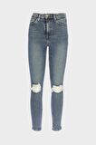 Judy Açık Mavi Yüksek Bel Dizi Kesikli Skinny Fit Jean Pantolon C 4521-165