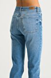 Sydney Açık Mavi Yüksek Bel Patı Düğmeli Slim Straight Jean Pantolon C 4529-046