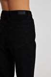 ELIZA Cropped Siyah Paçası Kesikli Straight Cropped Fit Jean Pantolon C 4518-083