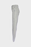 Diana Gri Yüksek Bel Patı Fermuarlı Dad Straight Jean Pantolon C 4517-068
