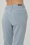 Ariana Gri-Mavi  Yüksek Bel Patı Fermuarlı Mom Jean Pantolon C 4525-139
