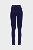 Janie Yüksek Bel Koyu Mavi Cepsiz Jegging Jean Pantolon C 4520-044