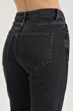 Antrasit Yüksek Bel Patı Fermuarlı Vintage Straight Fit Jean Pantolon C 4931-005