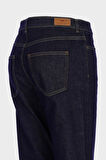 Sydney Koyu Mavi Fermuarlı Yüksek Bel Slim Straight Jean Pantolon C 4529-074