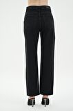 Diana Antrasit Yüksek Bel Patı Fermuarlı Paçası Kesikli Dad Straight Fit Jean Pantolon C 4517-102