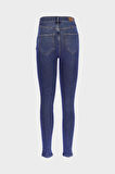 Judy Koyu Mavi Yüksek Bel Patı Fermuarlı Skinny Fit Jean Pantolon C 4521-239