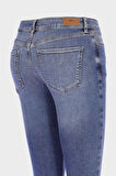 Judy Orta Mavi Yüksek Bel Yıpratma Detaylı Skinny Fit Jean Pantolon C 4521-253