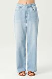 Açık Mavi Normal Bel Patı Düğmeli Loose Fit Jean Pantolon C 4809-007