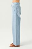 Açık Mavi Normal Bel Patı Düğmeli Loose Fit Jean Pantolon C 4809-007