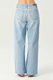 Açık Mavi Normal Bel Patı Düğmeli Loose Fit Jean Pantolon C 4809-007