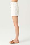 Ekru Yüksek Bel Beli Lastikli Patı Düğmeli Jean Şort C 4534-100