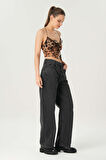 Antrasit Normal Bel Patı Fermuarlı Loose Fit Jean Pantolon C 4809-008