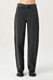 Antrasit Normal Bel Patı Fermuarlı Loose Fit Jean Pantolon C 4809-008