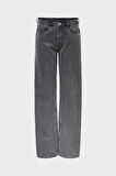 Yılbaşı Antrasit Normal Bel Yapıştırma Taşlı Straight Fit Jean Pantolon C 4530-219