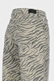 Weslie Zebra Desenli Yüksek Bel Fermuarlı Wideleg Jean Pantolon C 4530-216