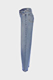 Weslie Açık Mavi Yüksek Bel Patı Fermuarlı Wideleg Jean Pantolon C 4530-218