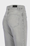 Eliza Gri Yüksek Bel Patı Fermuarlı Jean Pantolon C 4518-117