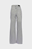 Eliza Gri Yüksek Bel Patı Fermuarlı Jean Pantolon C 4518-117