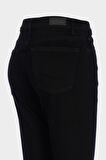 Sydney Siyah Yüksek Bel Patı Fermuarlı Slim Fit Jean Pantolon C 4529-095