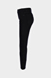 Sydney Siyah Yüksek Bel Patı Fermuarlı Slim Fit Jean Pantolon C 4529-095
