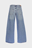 Weslie Açık Mavi Normal Bel Patı Fermuarlı Wideleg Jean Pantolon C 4530-110