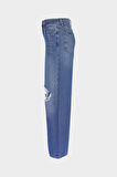 Weslie Açık Mavi Yüksek Bel Fermuarlı Yırtıklı Jean Pantolon C 4530-224