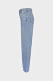 Weslie Açık Mavi Yüksek Bel Patı Fermuarlı Wideleg Jean Pantolon C 4530-227
