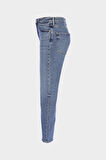 Sydney Yüksek Bel Açık Mavi Patı Fermuarlı Slim Fit Jean Pantolon C 4529-093
