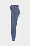 Sydney Yüksek Bel Orta Mavi Patı Fermuarlı Slim Fit Jean Pantolon C 4529-092