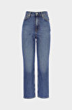 Sydney Yüksek Bel Orta Mavi Patı Fermuarlı Slim Fit Jean Pantolon C 4529-092