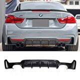 Bmw f32 f33 f36 arka tampon difüzörü 4 çıkış pianoblack 4 serisi