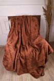 Özdilek Trendy Art Deco Tek Kişilik Battaniye Light Brown Kahve 155x220