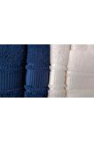 COLOURİST LACİVERT KREM AİLE BORNOZ SETİ