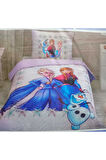 Özdilek Disney Ranforce Tek Kişilik Yatak Örtüsü Lila Frozen Frosted