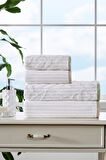 Özdilek Leaf Stripe Kadife Havlu Seti