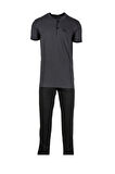 Bsm Erkek Serinleten  Düğmeli 2li Modal Pijama Takım 0753 