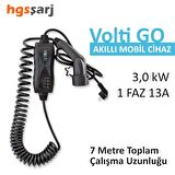Volti GO Mobil Şarj Cihazı. Ev Tipi fiş. 3,0 kW 13A, Tip 2 Konektör. Aracınızı her yerde şarj edebileceğiniz mobil şarj cihazlarıyla güç her zaman yanınızda.